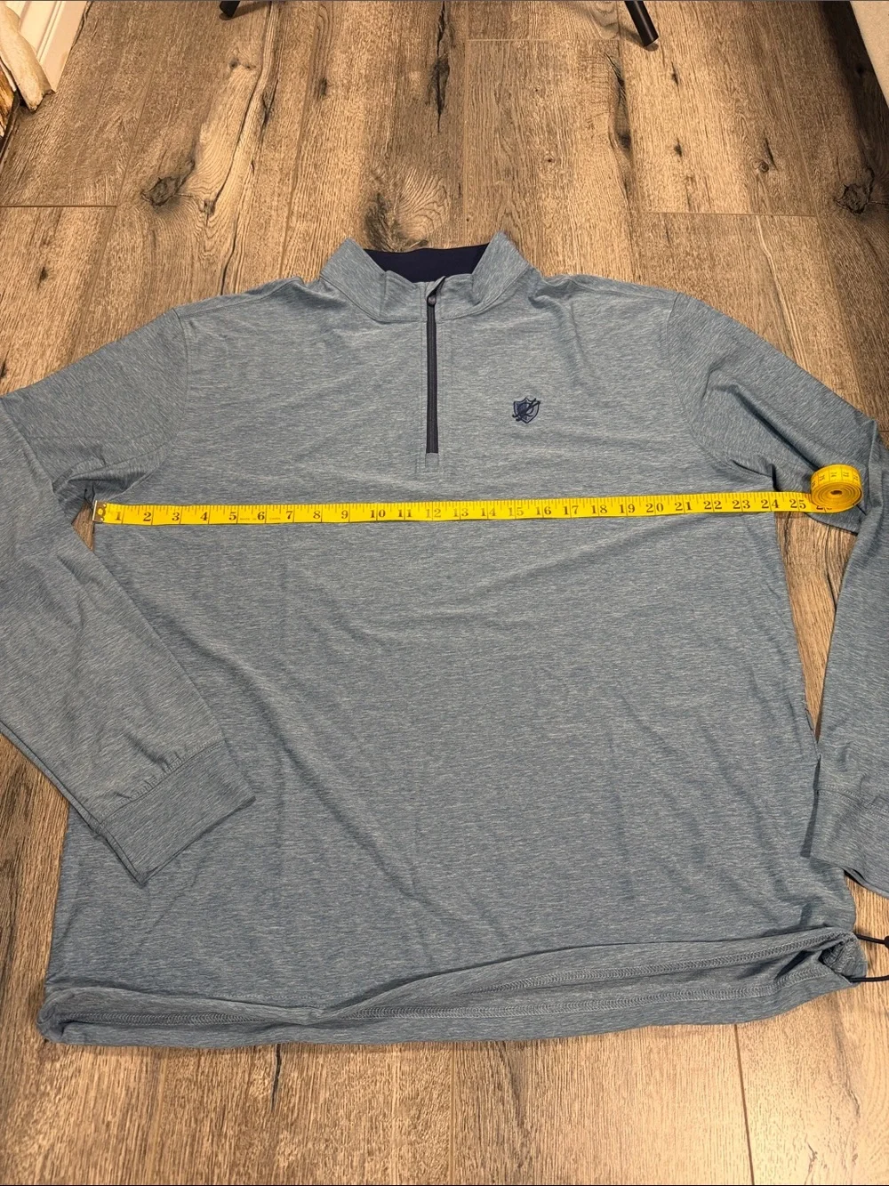 Men's Heather Blue Zip-Front Performance Pullover
